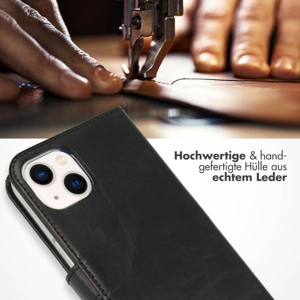 Selencia Echtleder Klapphülle Apple iPhone 13 - Schwarz