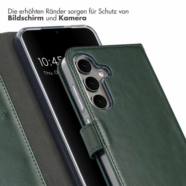 Selencia Echtleder Klapphülle Samsung Galaxy S25 - Grün