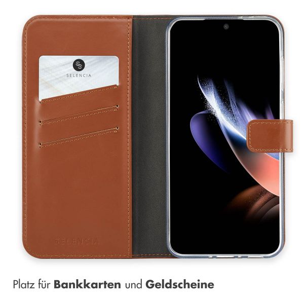 Selencia Echtleder Klapphülle Samsung Galaxy A36 / A56 - Hellbraun