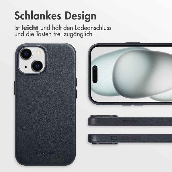 Accezz MagSafe Leather Backcover Apple iPhone 15 - Onyx Black