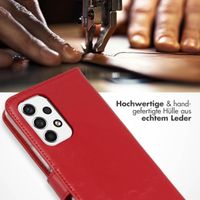 Selencia Echtleder Klapphülle Samsung Galaxy A53 - Rot