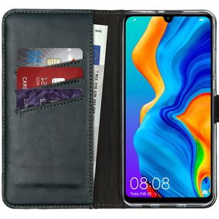 Selencia Echtleder Klapphülle Huawei P30 Lite - Grün