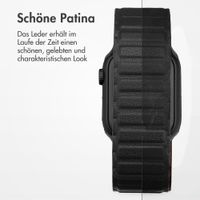 Accezz Magnetisches Echtlederarmband für Apple Watch | 38/40/41/42 mm - Schwarz