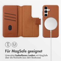 Accezz 2-in-1 Klapphülle aus Leder mit MagSafe Samsung Galaxy S25 - Sienna Brown