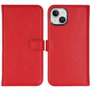 Selencia Echtleder Klapphülle Apple iPhone 15 Plus - Rot