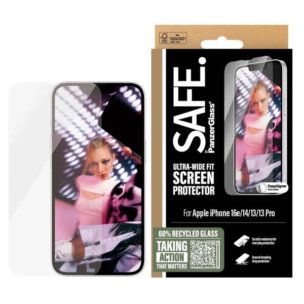 SAFE by PanzerGlass Ultra-Wide Fit Screenprotector inkl. Applikator Apple iPhone 17e / 16e / 14 / 13 / 13 Pro