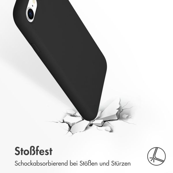 Accezz Liquid Silikoncase Apple iPhone SE (2022 / 2020) / 8 / 7 - Schwarz