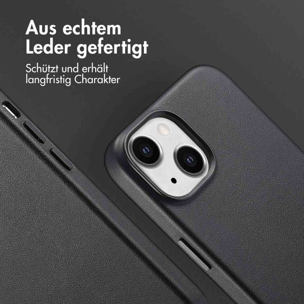 Accezz MagSafe Leather Backcover Apple iPhone 14 - Onyx Black