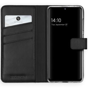 Selencia Echtleder Klapphülle Samsung Galaxy A41 - Schwarz