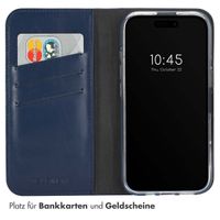 Selencia Echtleder Klapphülle Apple iPhone 16 Plus - Blau