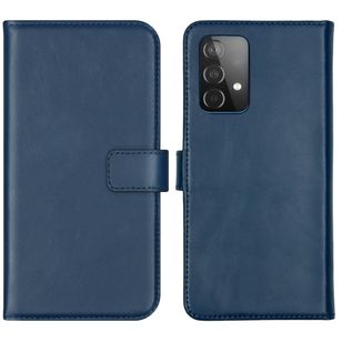 Selencia Echtleder Klapphülle Samsung Galaxy A52(s) (5G/4G) - Blau