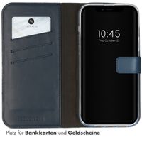 Selencia Echtleder Klapphülle Apple iPhone 14 - Blau