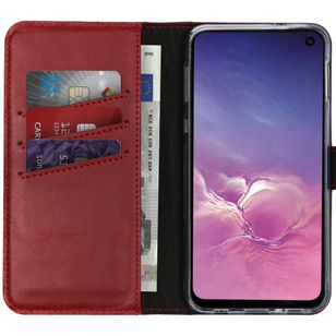Selencia Echtleder Klapphülle Samsung Galaxy S10e - Rot
