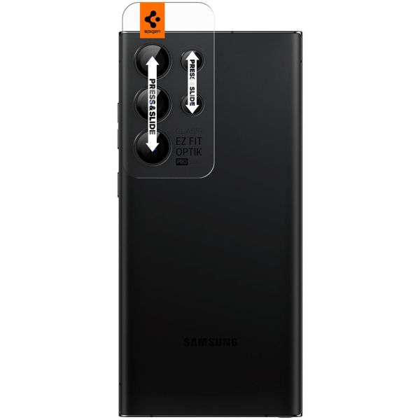 Spigen Optik Pro EZ Fit Lens Protector 2er-Pack Samsung Galaxy S23 Ultra - Schwarz