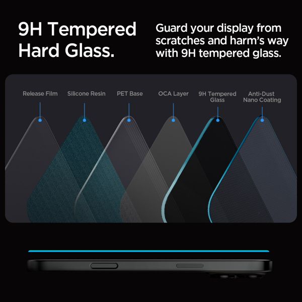 Spigen GLAStR Privacy EZ Fit Displayschutzfolie + Applicator - 2er-Pack Apple iPhone 17 / 17 Pro / 16 Pro