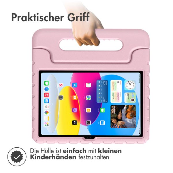 Accezz SchutzHülle mit Handgriff kindersicher Apple iPad 11 (2025) 11 Zoll A16 / iPad 10 (2022) 10.9 Zoll - Hellrosa