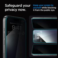 Spigen GLAStR Privacy EZ Fit Displayschutzfolie + Applicator - 2er-Pack Apple iPhone 15 Pro