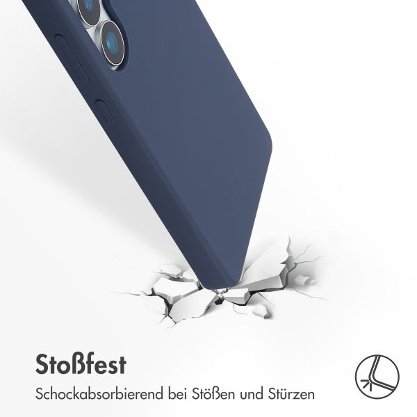 Accezz Liquid Silikoncase Samsung Galaxy S25 Ultra - Dunkelblau