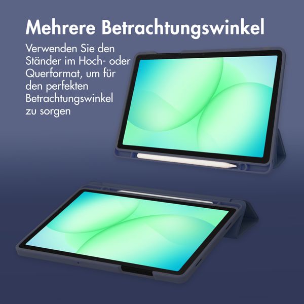 Accezz Smarte Klapphülle aus Silikon Samsung Galaxy Tab A11 Plus / A9 Plus - Dunkelblau