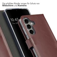 Selencia Echtleder Klapphülle Samsung Galaxy S25 Plus - Dunkelbraun