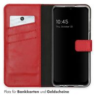 Selencia Echtleder Klapphülle Samsung Galaxy A12 - Rot