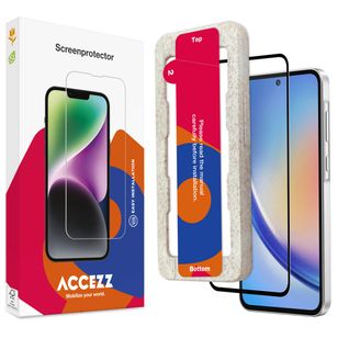 Accezz Vollflächige Schutzfolie aus gehärtetem Glas mit Applikator Samsung Galaxy A55 (5G) / A35