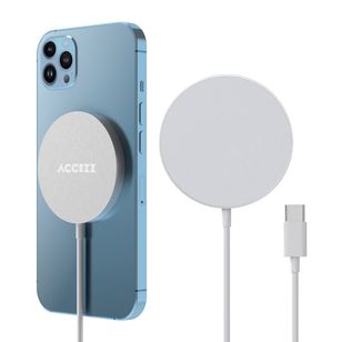 Accezz Wireless Charger USB-C - Drahtloses MagSafe und Qi2-Ladegerät - 1 Meter - Weiß