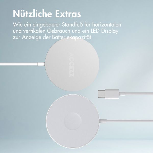 Accezz Wireless Charger USB-C - MagSafe kabelloses Ladegerät - 1 Meter - Weiß