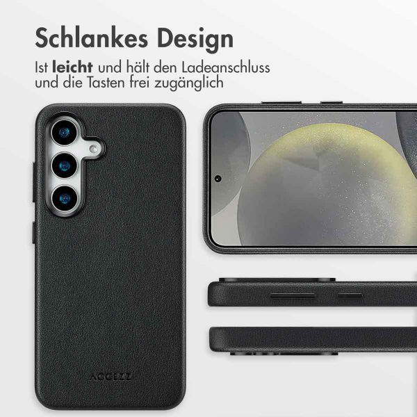 Accezz MagSafe Leather Backcover Samsung Galaxy S25 - Onyx Black