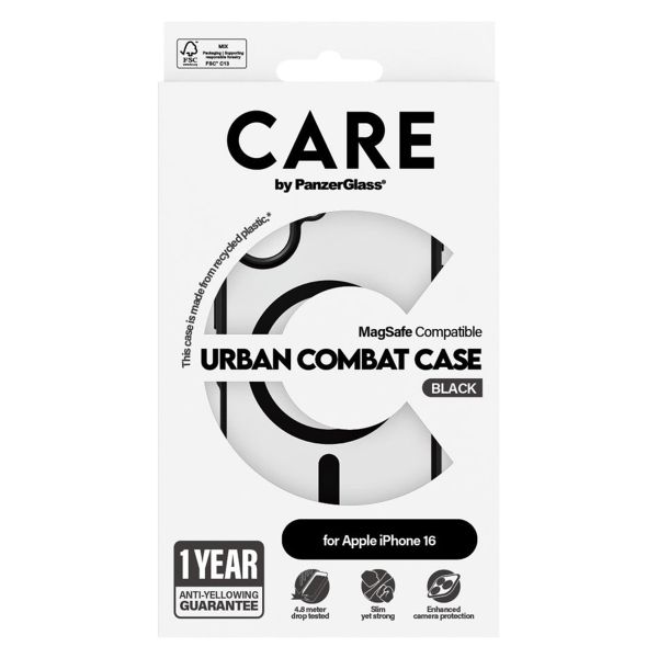 CARE by PanzerGlass Urban Combat Case MagSafe Apple iPhone 16 - Urban Combat Black