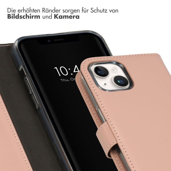 Selencia Echtleder Klapphülle Apple iPhone 15 Plus - Dusty Pink