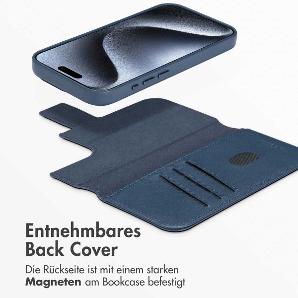 Accezz 2-in-1 Klapphülle aus Leder mit MagSafe Apple iPhone 15 Pro - Nightfall Blue