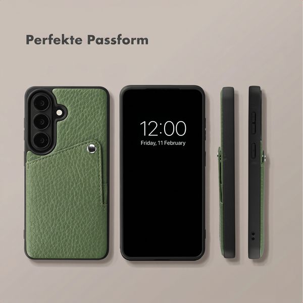 Selencia Riva Back Cover mit Kartenfach Samsung Galaxy S26 - Sage Green