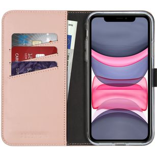 Selencia Echtleder Klapphülle Apple iPhone 11 - Dusty Pink
