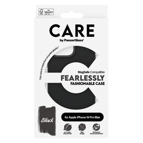 CARE by PanzerGlass Fashion Back Cover MagSafe Apple iPhone 16 Pro Max - Schwarz