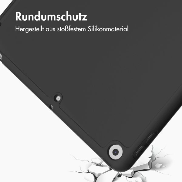 Accezz Smarte Klapphülle aus Silikon Apple iPad 9 (2021) 10.2 Zoll / iPad 8 (2020) 10.2 Zoll / iPad 7 (2019) 10.2 Zoll - Schwarz