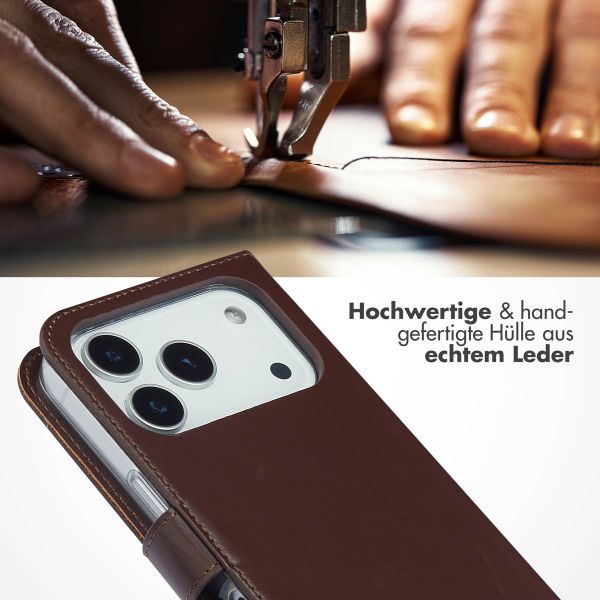 Selencia Echtleder Klapphülle Apple iPhone 17 Pro - Braun