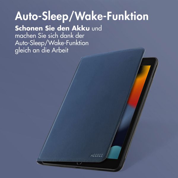Accezz Classic Klapphülle Apple iPad 9 (2021) 10.2 Zoll / iPad 8 (2020) 10.2 Zoll / iPad 7 (2019) 10.2 Zoll - Dunkelblau