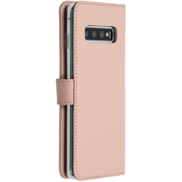 Selencia Echtleder Klapphülle Samsung Galaxy S10 - Dusty Pink