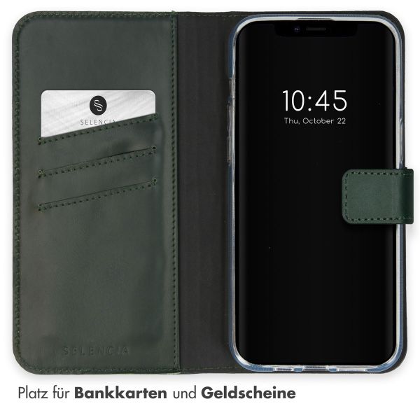Selencia Echtleder Klapphülle Apple iPhone 15 Plus - Grün