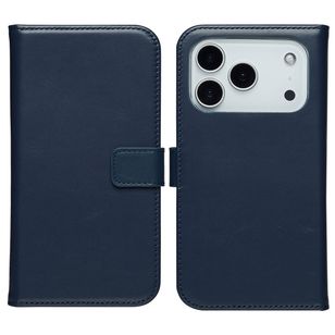 Selencia Echtleder Klapphülle Apple iPhone 17 Pro - Blau