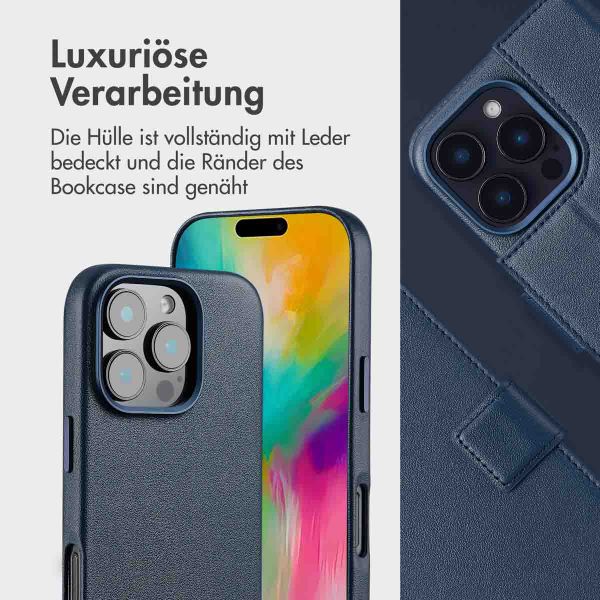 Accezz 2-in-1 Klapphülle aus Leder mit MagSafe Apple iPhone 16 Pro - Nightfall Blue