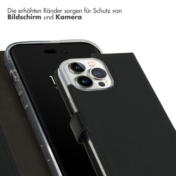 Selencia Echtleder Klapphülle Apple iPhone 14 Pro Max - Schwarz
