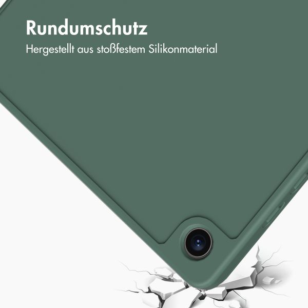 Accezz Smarte Klapphülle aus Silikon Samsung Galaxy Tab A9 Plus - Dunkelgrün