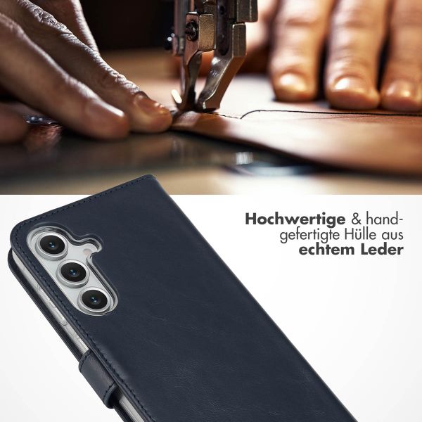 Selencia Echtleder Klapphülle Samsung Galaxy S25 FE - Blau