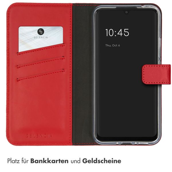 Selencia Echtleder Klapphülle Samsung Galaxy A34 (5G) - Rot