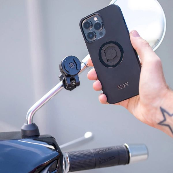 SP Connect Mirror Mount Pro SPC+ Handyhalterung für Scooter / Motorrad - Spiegelbefestigung - Schwarz