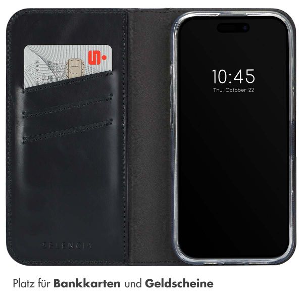 Selencia Echtleder Klapphülle Apple iPhone 16 Pro Max - Schwarz