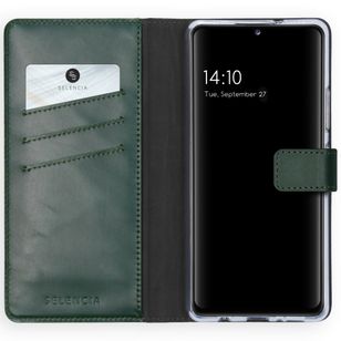 Selencia Echtleder Klapphülle Samsung Galaxy A42 - Grün