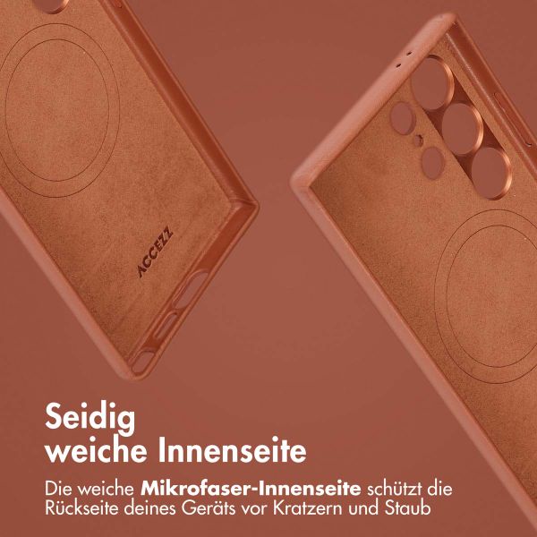 Accezz 2-in-1 Klapphülle aus Leder mit MagSafe Samsung Galaxy S24 Ultra - Sienna Brown